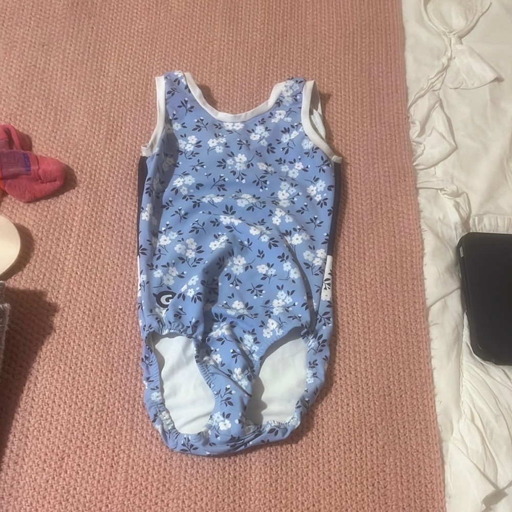Floral Blue Kids One Piece leotard